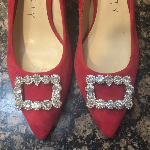 SOLE SOCIETY - Red Suede Heels - Picture 2 of 7